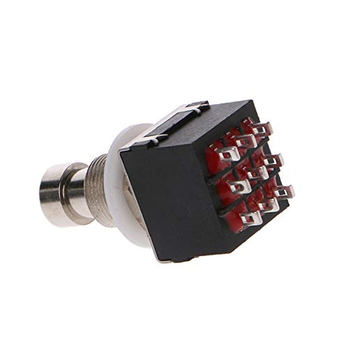 Mintice 5Pcs 3PDT 9 Pins Box Stomp Guitar Effect Pedal Foot Switch True Bypass Foot Pedal Control Switch Electric Guitar Metal Black