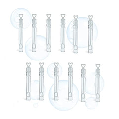 12 Mini Heart Bubble Tubes With 4ml Bubble Liquid Solution and Blow Wands, Weddings favours, Parties, Celebrations, Children’s Birthday Party Bag Fillers, Kids Toys (White Heart 12 Pack)