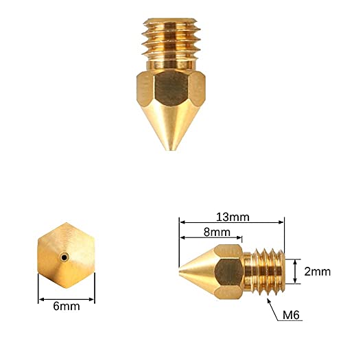 Creality Official MK8 Ender 3 Nozzles 5pcs 0.4mm 3D Printer Brass Nozzles for Ender-3/3 Pro / 3 V2 / 3 Max/Ender 5 / Ender 5 Pro/Ender 6 / Creality CR-10 / CR-10S