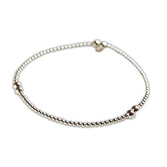 Silver Color Stretchable Beads Bracelet