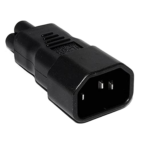 IEC 320 Adapter 3 Poles Socket C14 to Cloverleaf Plug Micky C5 Straight Extension Power Adapter