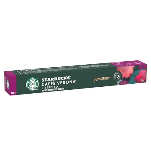 STARBUCKS Caffè Verona by Nespresso, Dark Roast, Coffee Capsules 8 x 10 (80 Capsules)