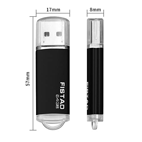 64GB USB Memory Stick USB 2.0 Flash Drive Thumb Drive Pen Drive - Black