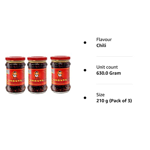 Laoganma Crispy Chilli in Oil 210g (Pack of 3)