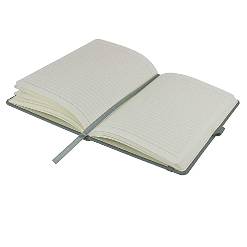 Savvy Bee Premium A5 Notebook New Lined Hardback Journal with Pen Loop,196 Page, Elastic Closure and Ribbon Marker Notepad Note Book Notes Pad (Grey)