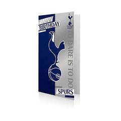 Tottenham TO011 Die-Cut Hotspur Crest Birthday Card Multi Colour,9 x 5 inch