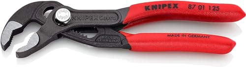 Knipex Cobra® High-Tech Water Pump Pliers grey atramentized, with non-slip plastic coating 125 mm 87 01 125