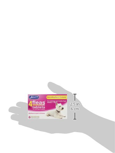 Johnsons Veterinary Products 4Fleas Tablets for Puppies and Small Dogs Treatment Pack, 6 Count (Pack of 1)