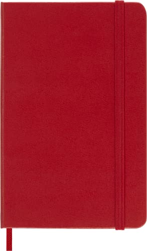 Moleskine Classic Ruled Paper Notebook, Hard Cover and Elastic Closure Journal, Color Scarlet Red, Size Pocket 9 x 14 cm, 192 Pages