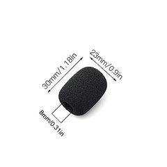 Allbor 20 Pcs Foam Microphone Windscreen Mini Sponge Microphone Covers Mini Headset Microphone Windscreens Windscreen Foam Mic Cover for Small Lapel and Headset Microphones, Black