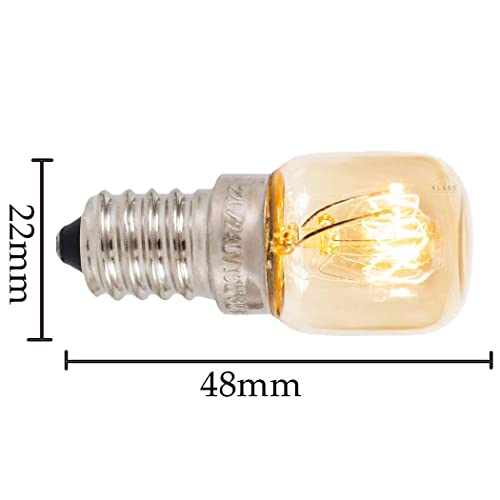 Klass Home (3 Pack) Salt Lamp Bulb   Oven Bulb   Fridge Bulb   Small Screw E14 15W Bulb <300°C Dimmable Incandescent Bulbs Pygmy Bulb for Oven Light Bulb   Himalayan Salt Lamp Light Bulbs   Lava Lamp