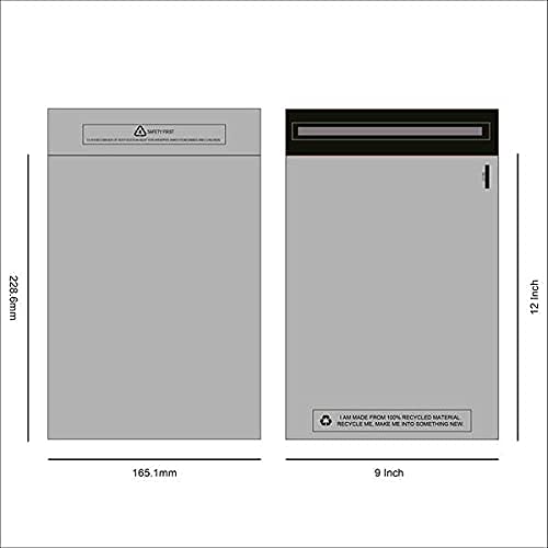 Sabco - Mailing Bags – 9 x 12 inches Self Adhesive, Waterproof and Tear-Proof Postal Bags – Medium Sized Grey Plastic Mailing Mail Post Postage Plastic Bags (9 x 12 inches, 50)