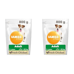 IAMS Complete Dry Dog Food for Adult 1and Small and Medium Breeds with Chicken 800 g (Pack of 2)