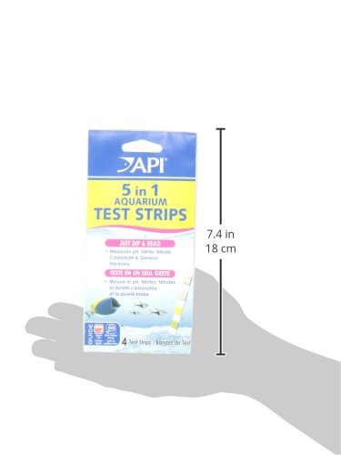 API 5-IN-1 TEST STRIPS Freshwater and Saltwater Aquarium Test Strips 4-Count Box