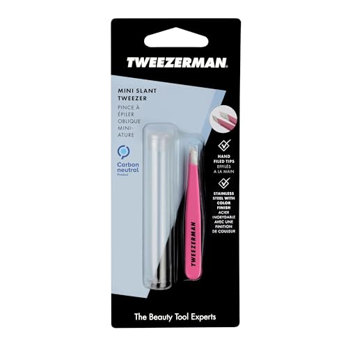 Tweezerman Neon Pink Stainless Steel Mini Slant Tweezer