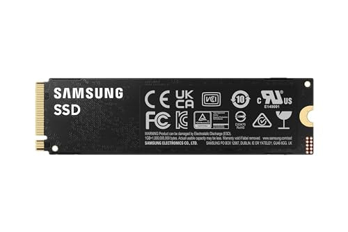 Samsung 990 PRO 1TB PCIe 4.0 (up to 7450 MB/s) NVMe M.2 (2280) Internal Solid State Drive (SSD) (MZ-V9P1T0BW)