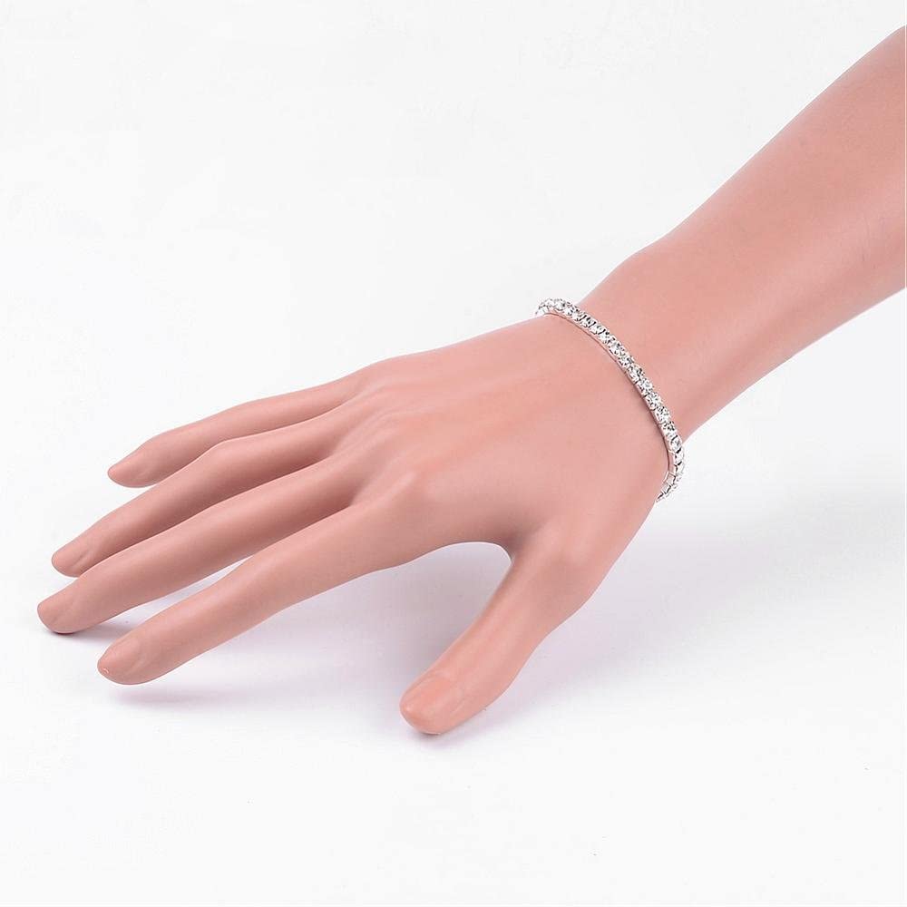 Rhinestone Tennis Stretchable Bracelet