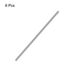 sourcing map 4mm x 250mm 304 Stainless Steel Solid Round Rod for DIY Craft - 6pcs