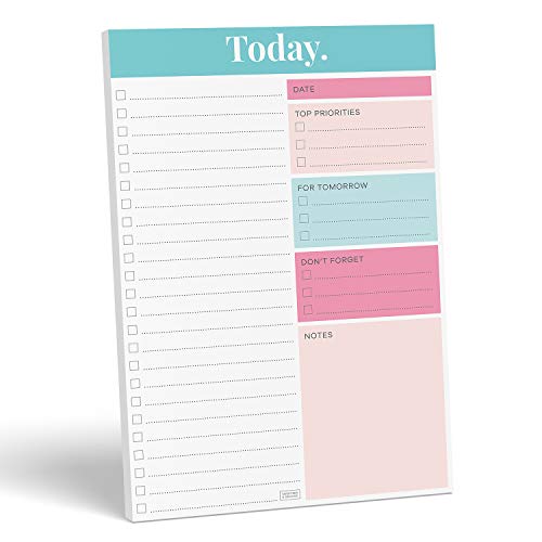 Sweetzer & Orange Daily Planner Notepad - Undated Productivity Organiser with Tear-Away Agenda to Do List Notepad - Stationery for University Students, Home & Work Office- 52 Sheets- 17.7cm x 25.4cm