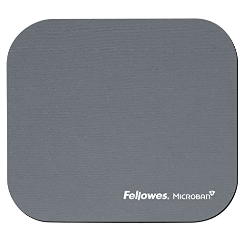 Fellowes Mouse Mat with Non-Slip Rubber Base - Mouse Pad with Antibacterial Protection - Suitable for Both Optical and Laser Mice - 199 x 232 x 2mm - Silver