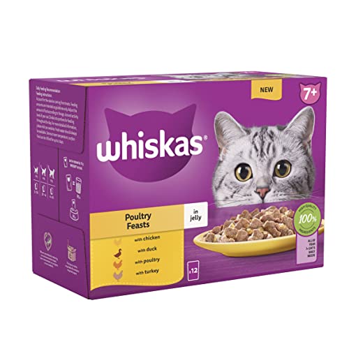 Whiskas 7and Poultry Selection in Jelly, Senior Cat Food, 12 x 85g