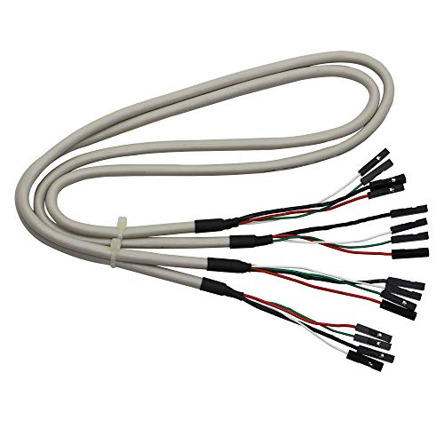 GINTOOYUN Breadboard Jumper Cables 2x4P 60CM Female to Female Dupont Cable With white PVC shell for Arduino Raspberry PI DIY Prototyping