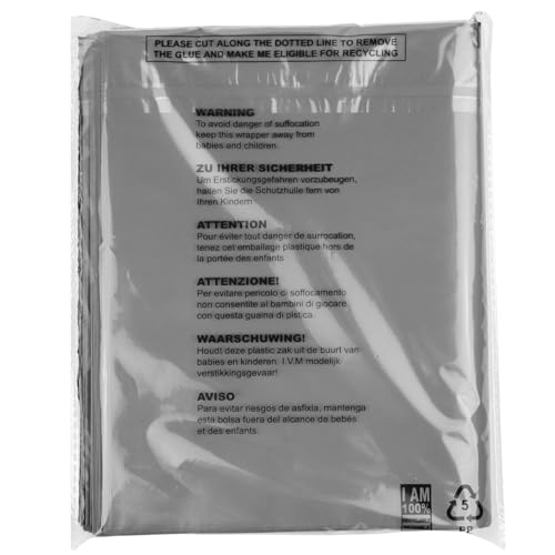 100 x (8″ x 10″) 205mm x 254mm Self Seal Clear Poly Bags with Suffocation Warning in 6 Languages, FBA Polybags (8 inches X 10 inches)