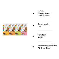 Webbox Lick-e-lix Cat Food Yoghurt Variety Pack (1 x Salmon 1 x Chicken 1 x Liver Sausage 1 x Cheese & Taurine)