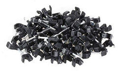 RosenetSys 6mm (Approx ¼in.) Black Round Cable Clips for Coax, Cat6, Power Cable - Outdoor Use - 100 Pack