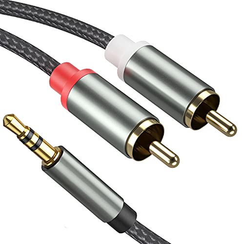 Froggen RCA to 3.5mm Audio Cable, 3.5mm to 2-Male RCA Adapter Cable Stereo Y Splitter Audio Aux Cable Compatible with DJ Controller Speaker Turntable TV Car Stereo Hi-Fi Amplifer