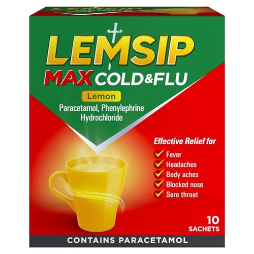 Lemsip Max Cold & Flu Lemon Sachets Paracetamol 10s