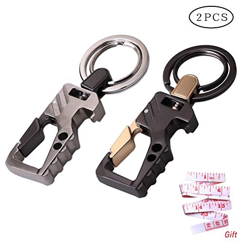 nuosen 2 Pcs Keychain, Car Key Chain Metal Keyring Bottle Opener Keychain for Men