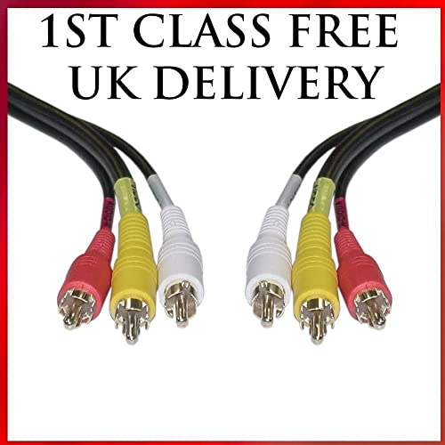 iView-HD 1MT Triple 3 x RCA Phono Plugs Composite Audio Video Cable Male To Male Lead TV AV Stereo component Yellow Red White RCA TO RCA 1 Metre wire connector supply Triple Phono to Phono CVBS AR AL