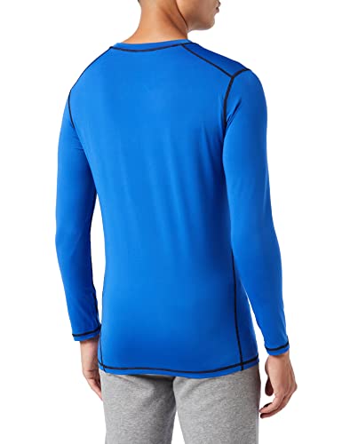 MEETYOO Men's MenÂ’s Compression Base Layer Top Long Sleeve T-shirt Sports Gear Fitness Tights for Running Gy Shirt, Blue, XL UK