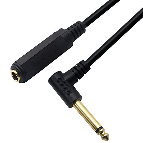 Guitar AMP Cord Right Angle,Mono 90 Degree 6.35 TS Male to 6.35 TRS Female Audio Cable For Amplifiers,Guitars,Pianos,Home Theater Equipment Etc.