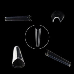 JZK 240x XXL Clear Half Cover Extra Long Coffin Nail Tips For Acrylic Extensions, C Curve False Nail Tips Long For Gel And Acrylic Nails, Finger Nail Extension Tips