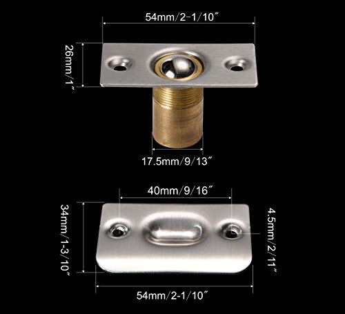 Mousike Closet Door Ball Catch,Stainless Steel Adjustable Ball Catch Door Hardware (8Pack)