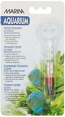 Marina Aquarium Floating Glass Thermometer with Sucker, Transparent