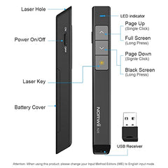 NORWII N26 Laser Pointer for Presentation Clicker 330FT/100M, 2.4GHz Wireless Presenter PPT Clicker for PowerPoint Remote Presentation Pointer Computer Clicker