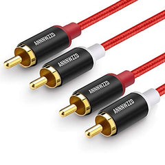 ANNNWZZD RCA Cables, Stereo Audio Cable 2 Male to 2 Male, for Amplifiers, Home Stereo Sound Systems, Speakers, Hi-Fi Systems 2M