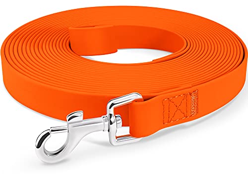 Joytale 5M 10M 15M 20M Dog Training Lead,Waterproof Long Line Lead for Medium, Large and Extra Large Dogs, Strong Long Dog Lead （Orange 10M)