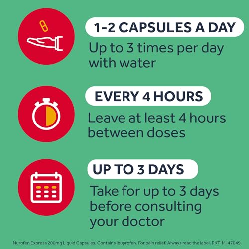 Nurofen Express Pain Relief Ibuprofen 200mg Liquid Caps 16s
