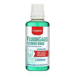 Colgate FluoriGard Daily Rinse Mouthwash 400ml (Alcohol-Free)  Clinically Proven Cavity Protection & Tooth Decay Prevention  Fluoride Formula for Strong, Healthy Teeth & Smiles.