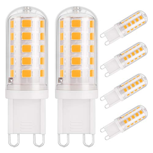 DiCUNO G9 LED Bulb Warm White 3000K, 3W, 30-40W Halogen Equivalent, 430LM, Not Dimmable, Energy Saving G9 LED Light Bulbs for Chandelier, Ceiling Lights, 6 Pcs