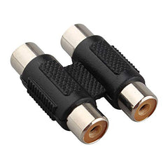 Jopto 3PCS Twin RCA Phono Joiner Double Female Straight Connector Dual RCA Female to Female Coupler Audio Extension Adapter for Record Player CD MP3 Reciever Amplifier Stereo Phono Cable Black