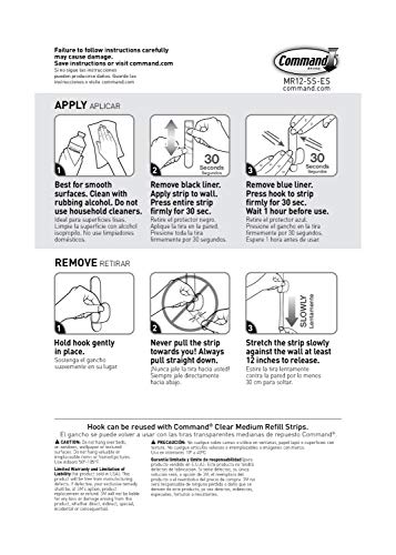 Command MR12-SS-ES Medium Modern Metal Hook with 1 Hook/2 Strips, Stainless Steel