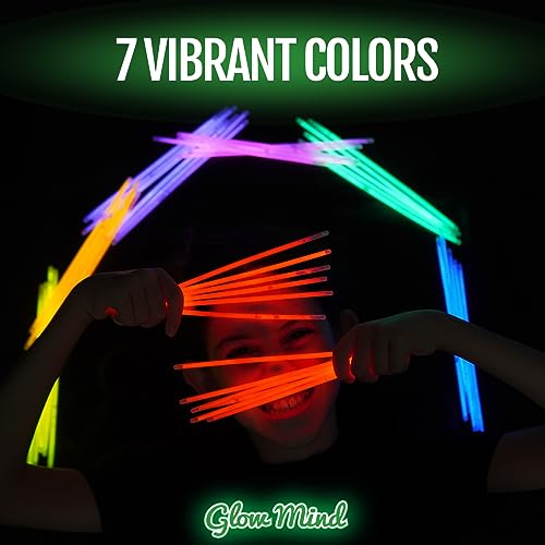 200 Glow Sticks Bulk Party Supplies - Glow in The Dark Fun Party Pack with 8 inches Glowsticks and Connectors for Bracelets and Necklaces