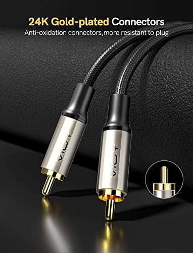 VIOY Digital Coaxial Audio Cable [1M], RCA Male to Male [Dolby Hi-Fi] Digital Audio Lead Stereo S/PDIF Coaxial Phono Cable for Video, AV Receiver, Amplifier, Speaker Soundbar, Home Theater