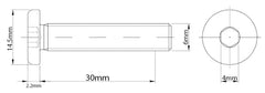 M6 (6mm x 30mm) Silver Flat Head Furniture Screw Hex Drive Socket with Metric Thread Fully Threaded Furniture Bolts for Furniture Cots Beds Crib and Chairs (Pack of 12)