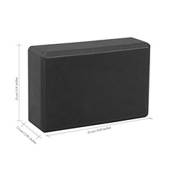 EXERZ Yoga Blocks 2pcs Gym Bricks High Density EVA Foam -Comfortable Fitness Yoga Bricks, Anti-Slip, Lightweight and Travel Friendly Pilates Practice (Black)